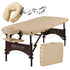 Master Massage 28" Argo Portable Massage Table Package in Cream Upholstery with Walnut Legs