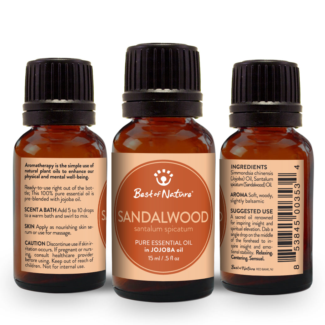 Best of Nature Sandalwood Essential Oil blended with Jojoba Oil