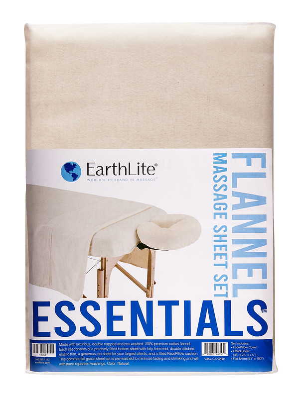 Earthlite Essentials 3 piece flannelt sheet set in Natural