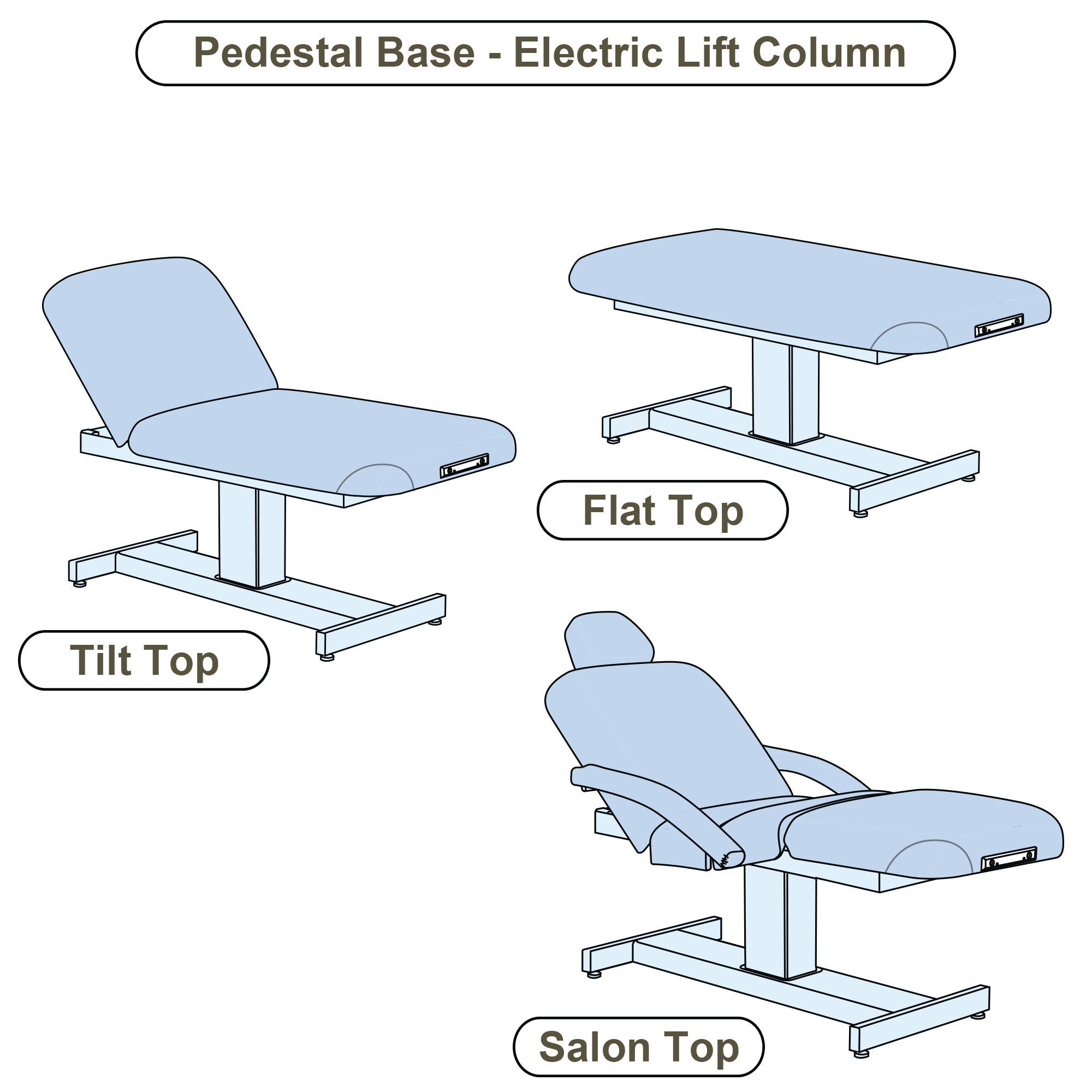 Everest Pedestal Electric Lift Tilt Top Massage Table - Earthlite